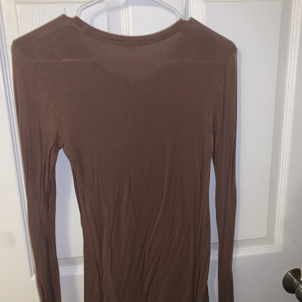 Long Sleeve Brown Tee